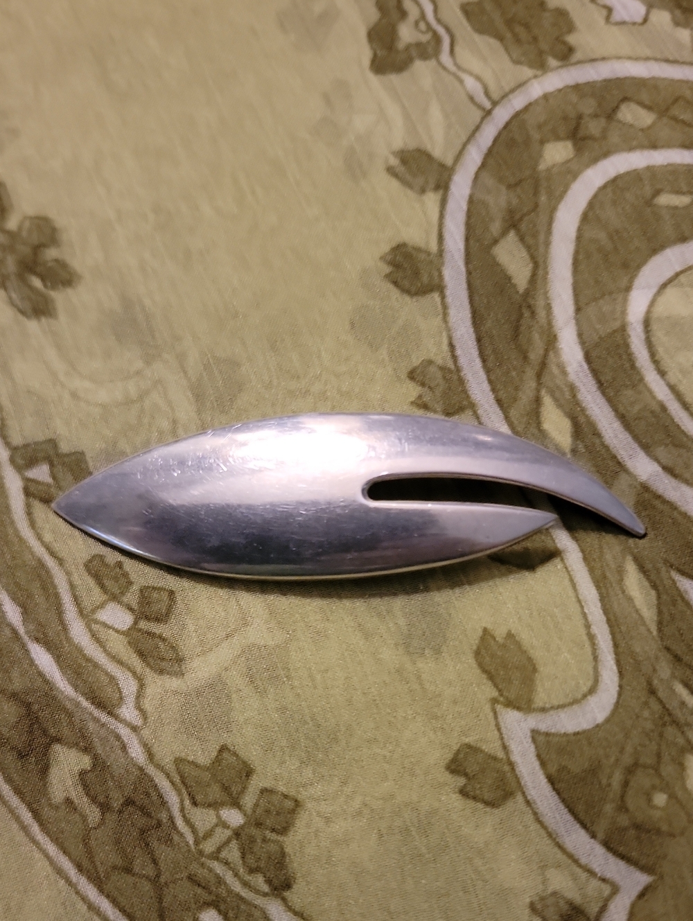 A & K Danish Sterling Silver Abstract Sleek Pin